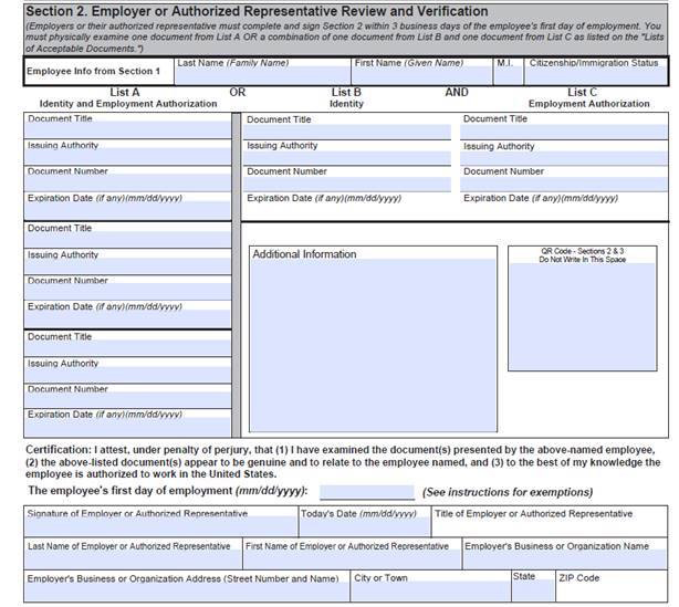 Tandem HR, Form I-9